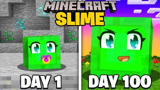 I Survived 100 Days as a BABY SLIME In Minecraft