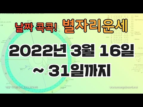 [고전점성학] 2022년 3월 16일 ~ 31일까지 보름 별자리운세