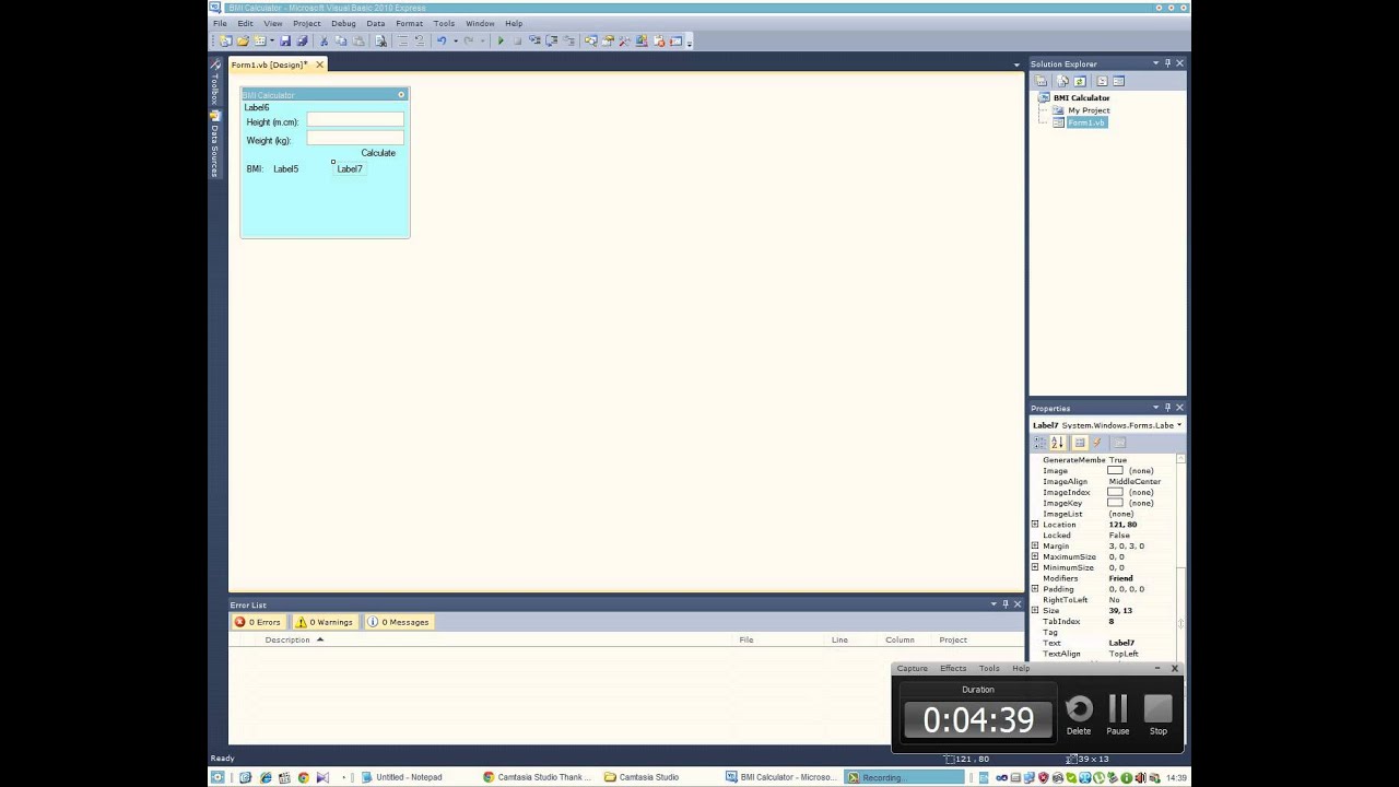 bmi calculator visual basic youtube visual bmi calculator