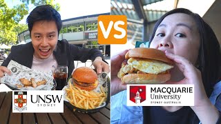 UNSW vs MACQUARIE University FOOD BATTLE & Campus Tour  Sydney Australia