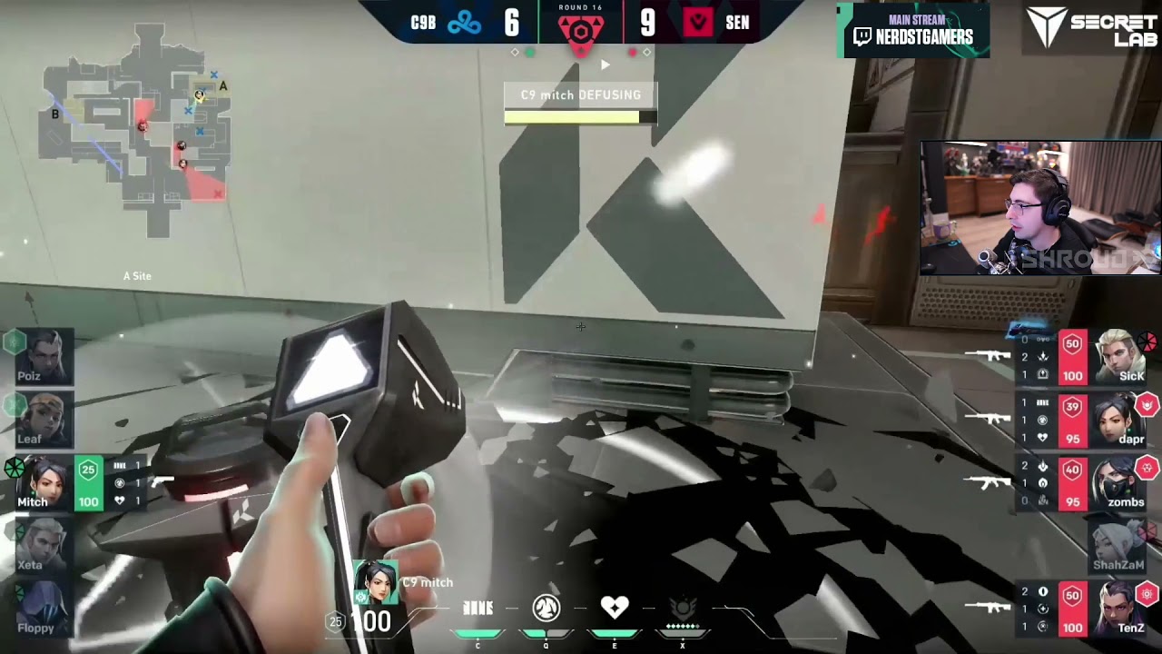 C9 Mitch misses a ninja defuse against SEN by 0.02 secs / shroud