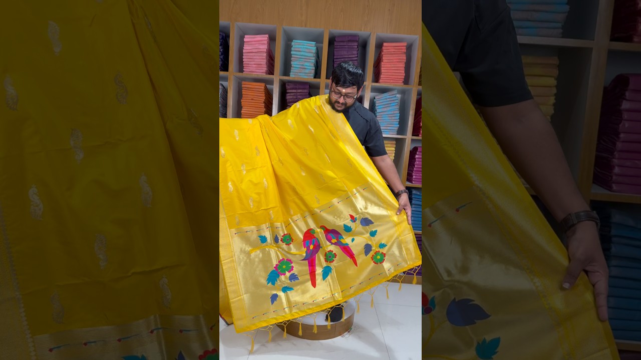 Pure Paithani Multicolor Parrot Weaving Motif Pallu Dupatta