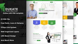 Edukate Online Lms Psd Template Themeforest Website Templates And Themes