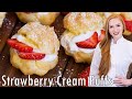 The BEST Strawberry Cream Puffs Recipe! EASY To Make! With Strawberry Whipped Cream!