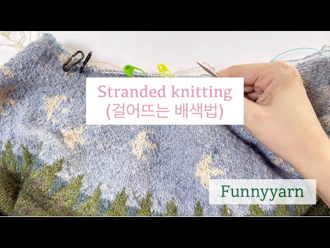 [ knit ]가로배색 stranded knitting (걸어뜨기)