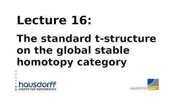 Global homotopy theory / Lecture 16: The standard t-structure on the global stable homotopy category