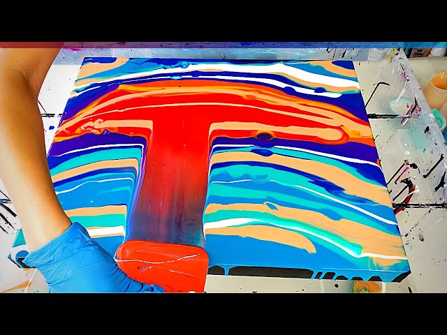 Interesting Cell Reaction ~ Testing New Pouring Medium ~ Acrylic Pour  Painting with Hair Dryer_If you're looking for an interesting way to paint  with fluid acrylics, then check out this video! 