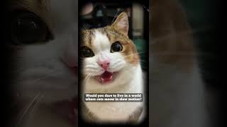 Would you dare to live in a world where cats meow in slow motion #shorts