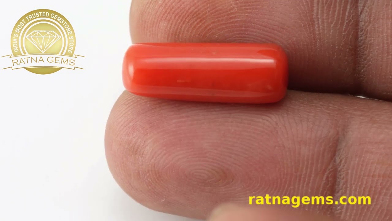 Moonga Stone 9.626 Ratti (8.760 Carat) - Italian Red Coral 4 Product video for Moonga Stone 9.626 Ratti (8.760 Carat) - Italian Red Coral