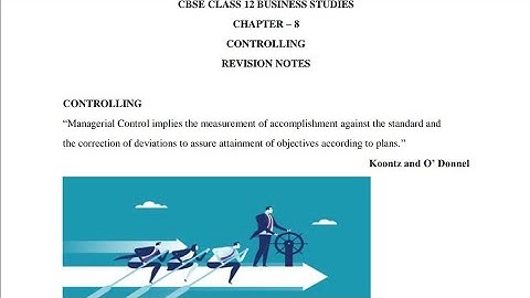 Class 12: Controlling | Business Studies | Revision NOTES Cbse | Chapter 8