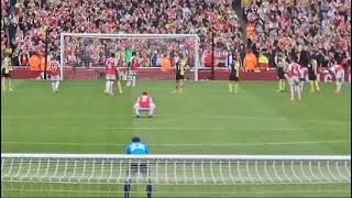 Saka scores penalty against Bournemouth