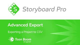 Exporting a Project to CSV in Storyboard Pro