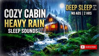 Deep Sleep Rain Sounds | Heavy Rain on Log Cabin for 2 Hours screenshot 4