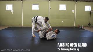 Passing Open Guard: dealing with double sleeve grips and space management