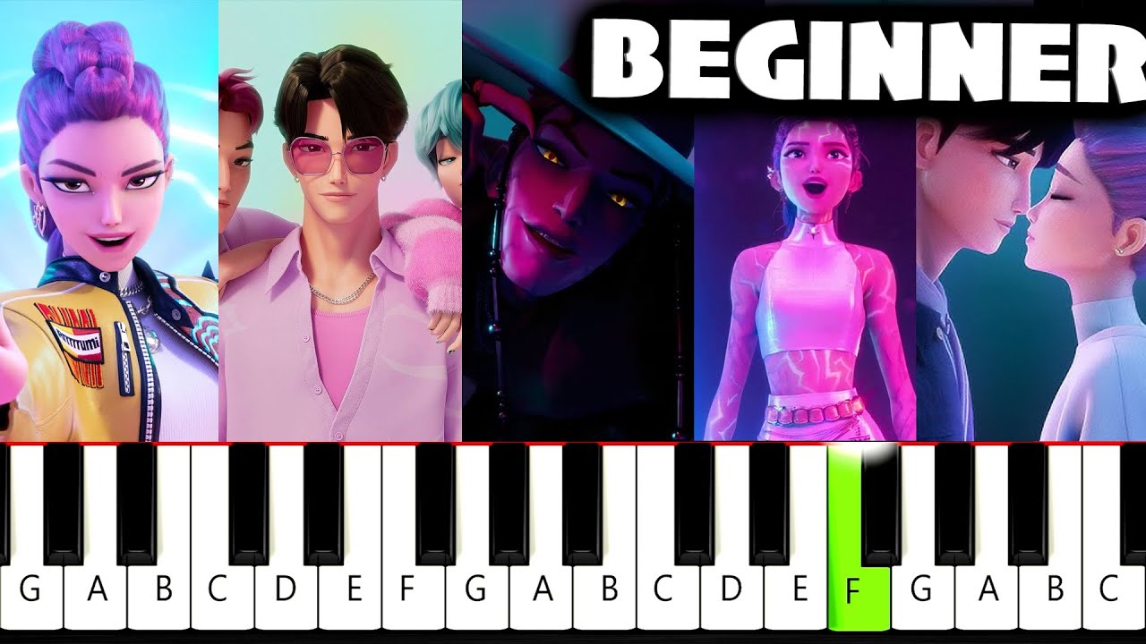 TOP 5 KPop Demon Hunters Songs - BEGINNER Piano Tutorial