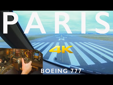 BOEING 777 TAKE OFF FROM PARIS IN 4K