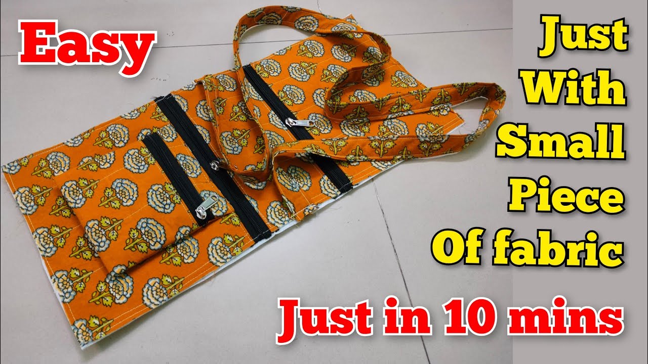 ⭐10 मिनट में बनाए 3 zipper sling bag Bag Making at Home/ handbag