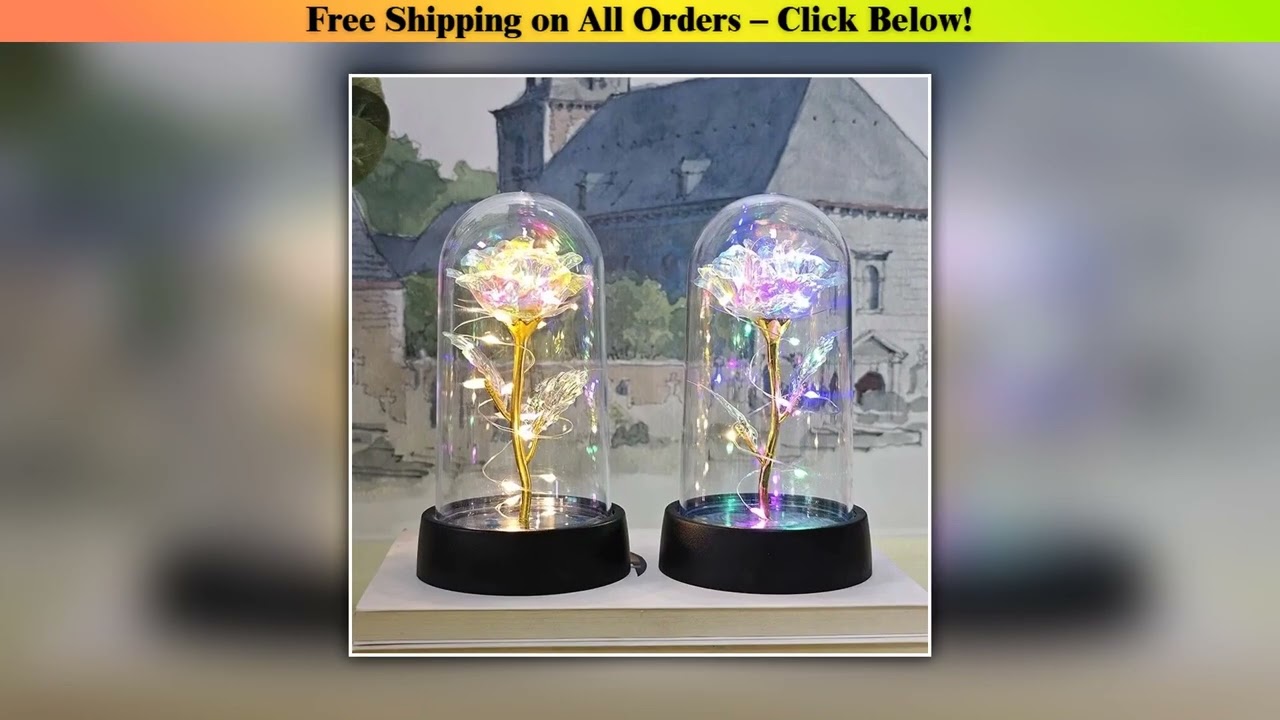 Artificial Rose Flowers Valentines Day Gift for Girlfriend Eternal Rose LED Light Foil Flower