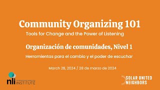 Community Organizing 101: Tools for Change and the Power of Listening