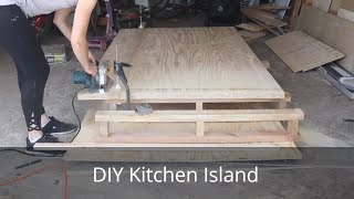 DIY Kitchen Island | Cheap Kitchen Island From Desk
