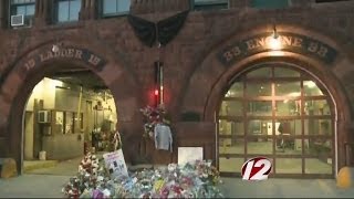 People Mourn the Loss of Boston Heroes Lt. Ed Walso and Fire Fighter Michael Kennedy