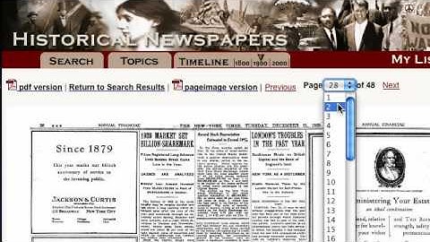 ProQuest Historical Newspapers (Graphical) in 2 Minutes