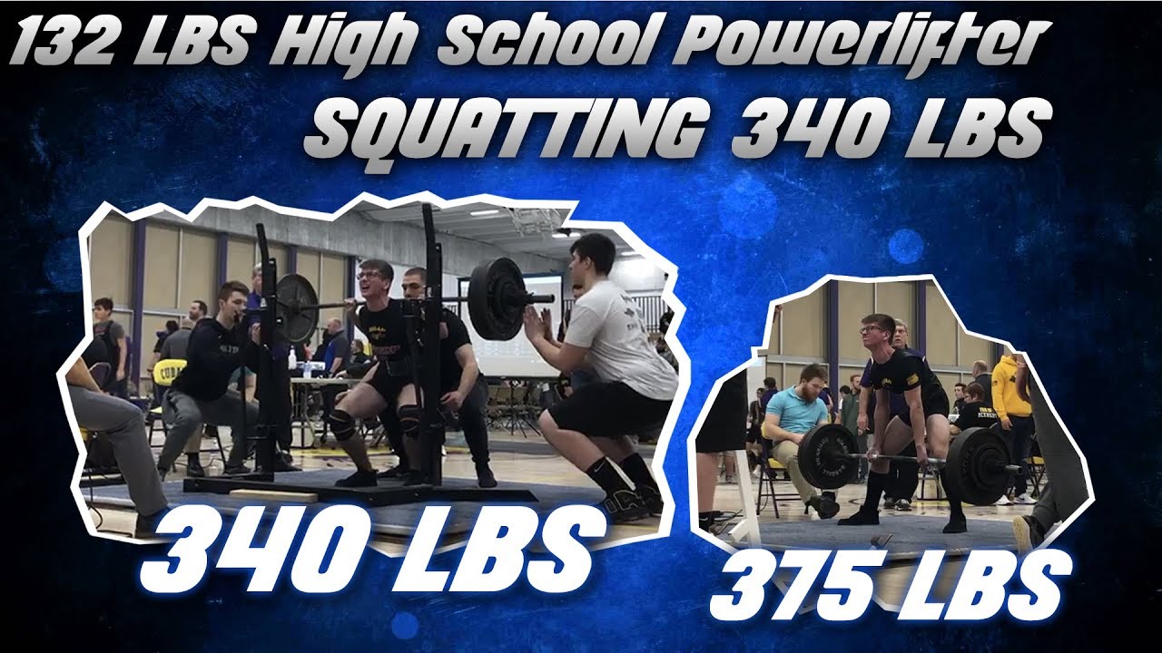 Teen Power lifter Squatting 340 LBS!! Placing 1st! (All Lifts)