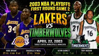 Troy Hudson 37 PTS Shocks Kobe & Shaq🔥KG Timberwolves Dominates Lakers | 2003 NBA Playoffs Game 2