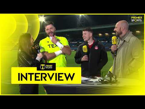 Aberdeen's Marius Müller and Kevin Nisbet react to penalty shootout win over Kilmarnock