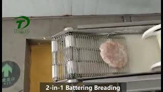 battering breading machine, for burger patty