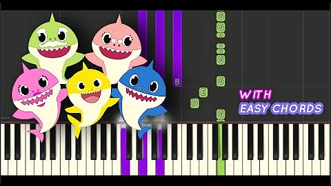 Baby Shark Song - EASY Piano Tutorial