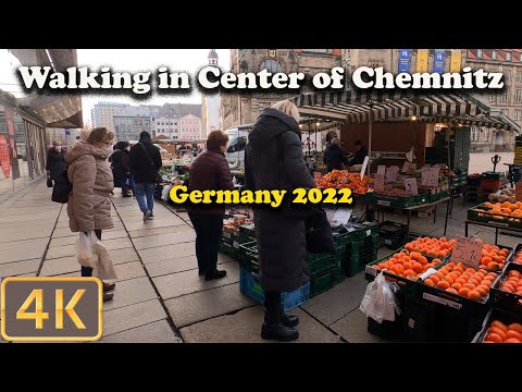 Walking in Centrum of Chemnitz- Germany 2022 🇩🇪