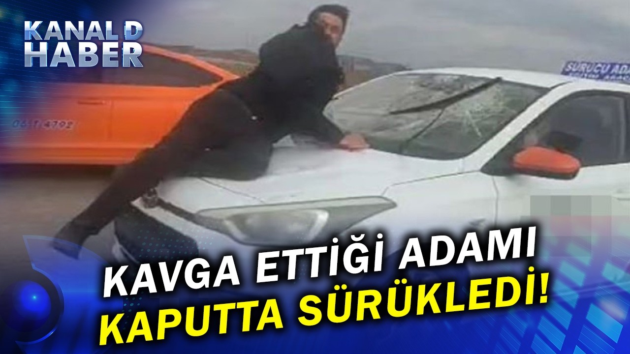 Kimseyi Umursamadı, Kavga Ettiği Sürücüyü 20 Km Kaputta Sürükledi!