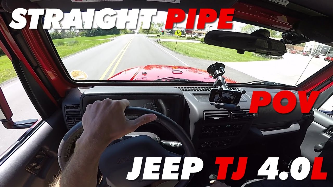 Jeep Wrangler TJ Straight Pipe on 35's POV - YouTube