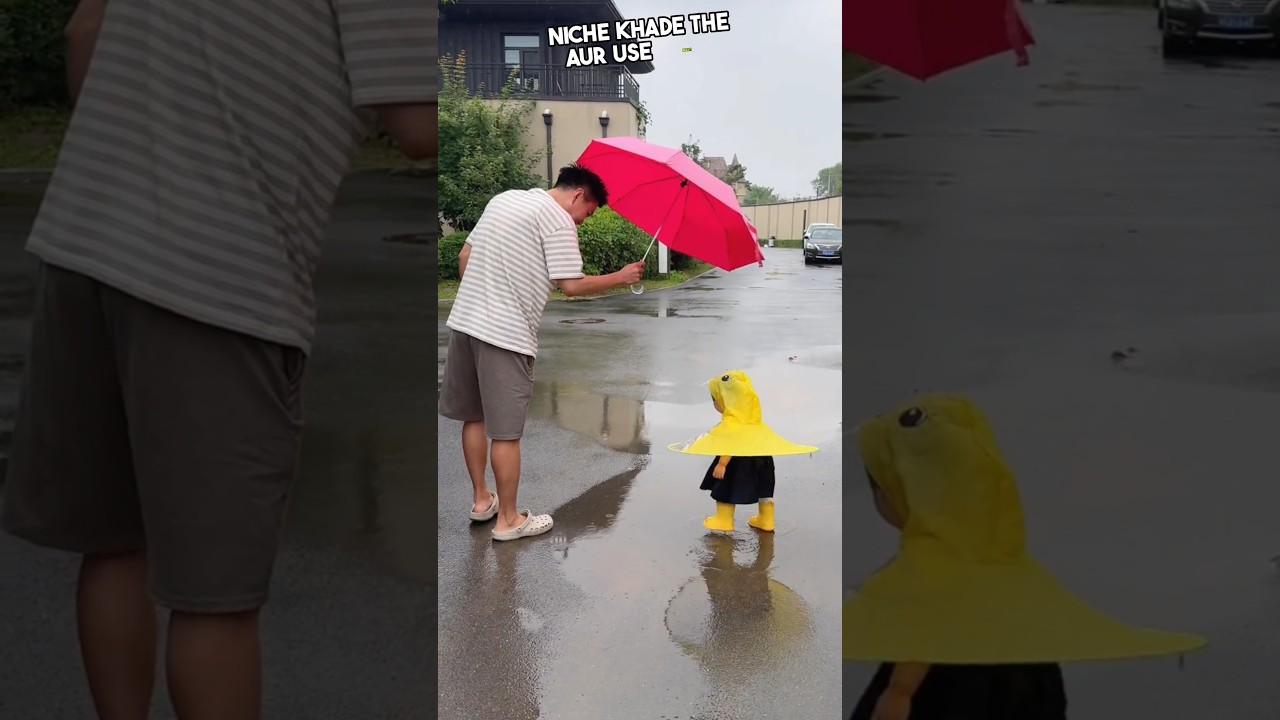Childhood smile in the rain 🌧️♥️
