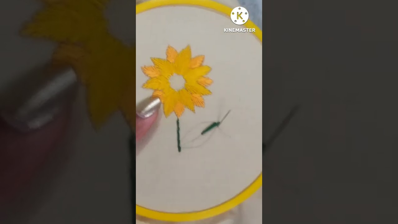 Sunflower Embroidery Part 2 by Art House🌻#shorts #shortsvideo #arthouse #embroidery #sunflower