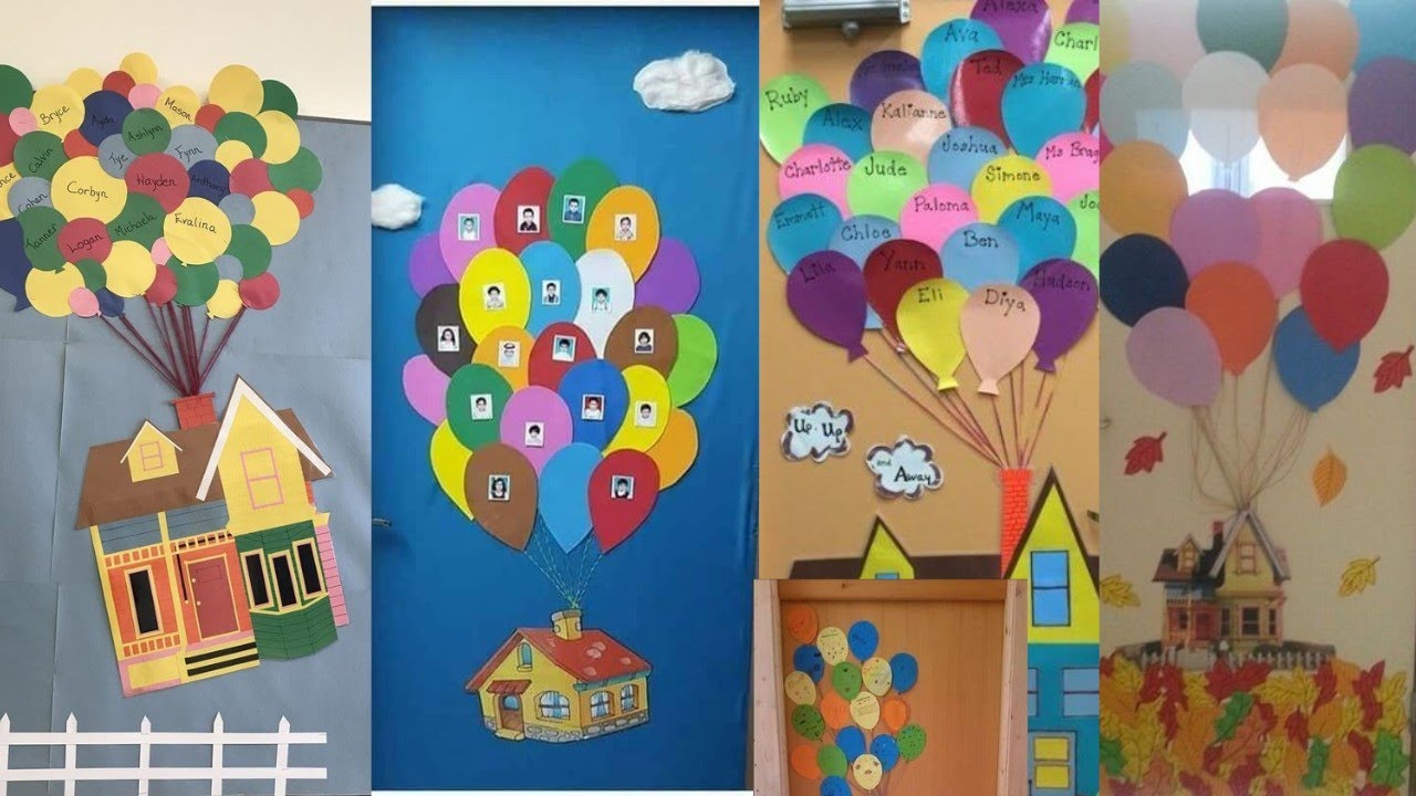 classroom door decoration ideas with paper balloon/Classroom Door ...