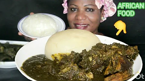 AFRICAN FOOD MUKBANG/ FUFU And BLACK SOUP / MUKBANG