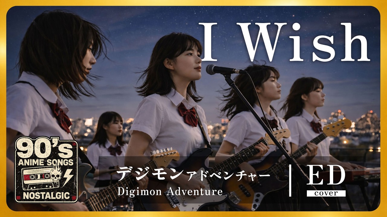 Digimon Adventure Эндинг - I Wish | Ностальгия по японскому аниме 90-х [AI Rock Cover]