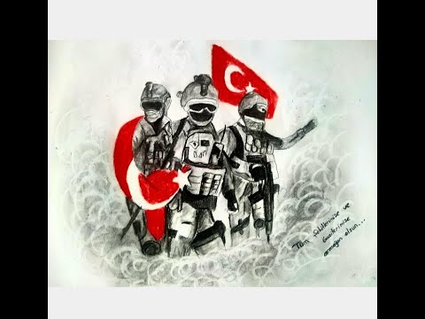 Türk Askeri Çizimi - Şehitler Ölmez ❤️ #soldierdrawing #askerçizimi #türkbayrağı#şehitlerölmez