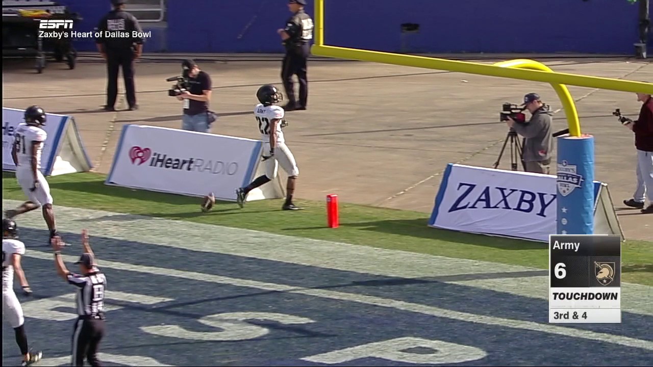 Army Football: Tyler Campbell Touchdown Run in the Zaxby's Heart of Dallas Bowl