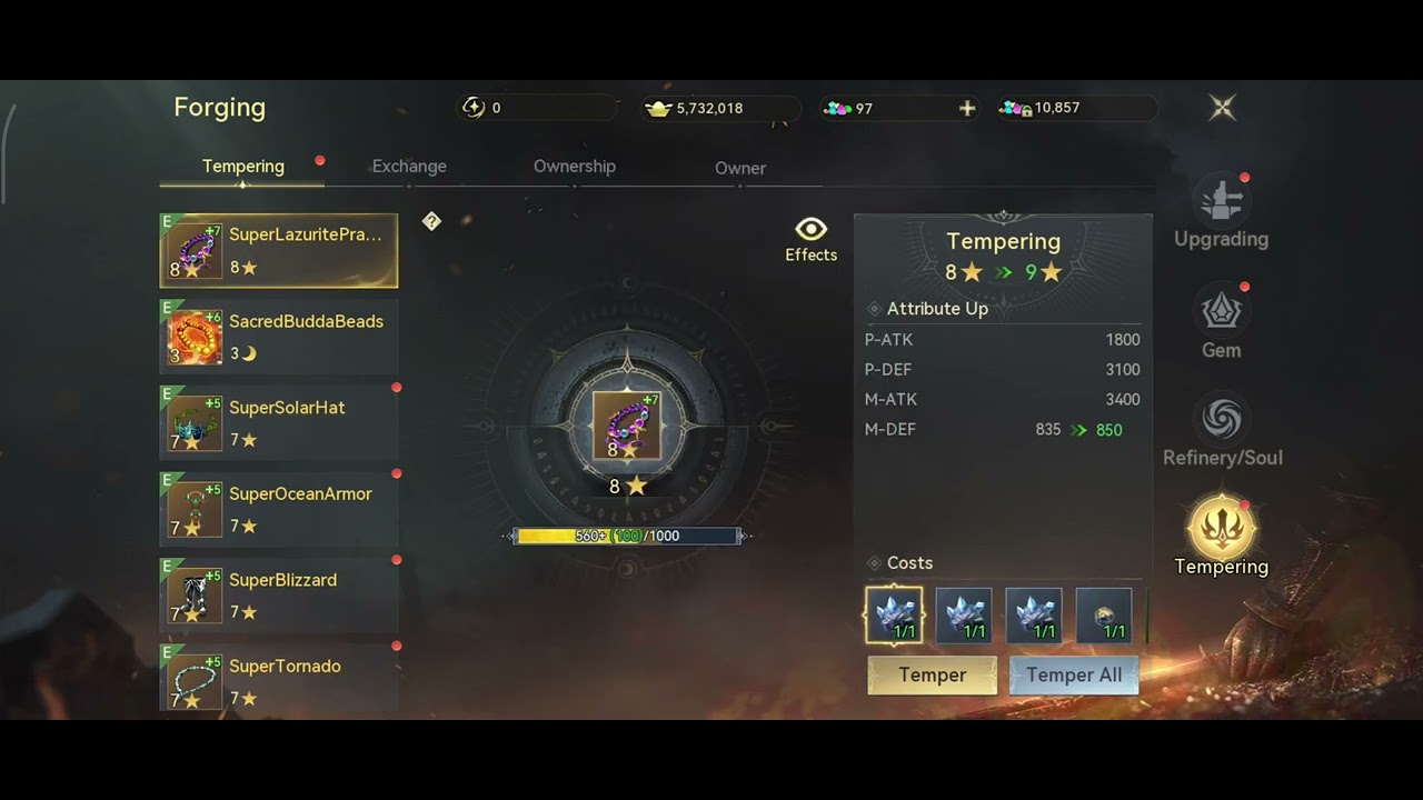 Conquer Online Mobile - Tempering with brightstones