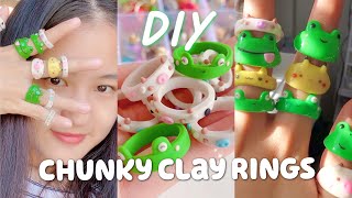Polymer clay rings *tiktok inspired* | Polymer Clay Tutorial