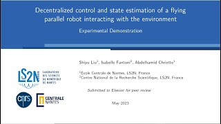 Experimental demonstration: Decentralized control and state estimation of a Flying Parallel Robot