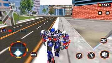 Optimus Prime Grand Robotcar Transform 3dgame - Android Gameplay #2