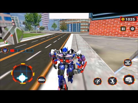 Optimus Prime Grand Robotcar Transform 3dgame - Android Gameplay #2