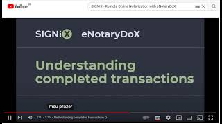 Reconhecimento Remoto Online com eNotaryDox - SIGNIX -  Versão Português