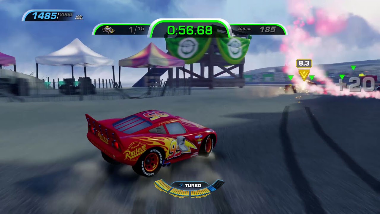 Cars 3: Driven to Win - Walkthrough 17 - Takedown, Fireball Beach Backwoods Rally