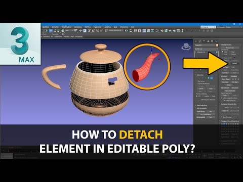 How To Detach Element In Editable Poly? Object detaching in 3Ds max / Tutorial