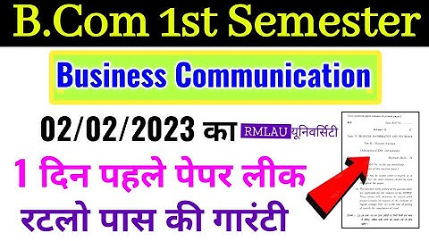 Bcom 1st semester Business Communication 2023 का paper important questions, by Suraj Raj sir